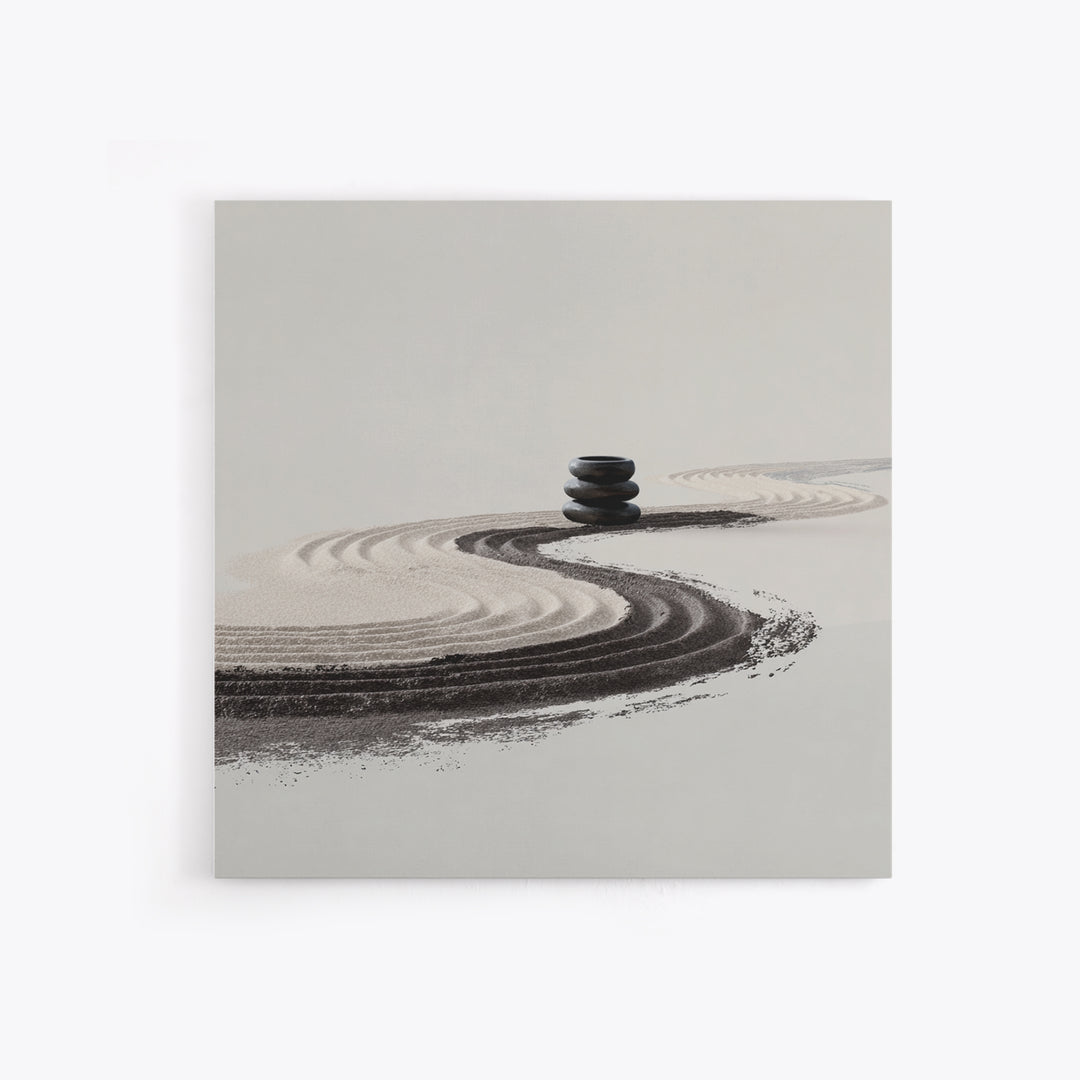 Minimalist Zen Sand Path Wall Art, Neutral Abstract Landscape Print, Japandi Home Decor, Calming Modern Wall Art