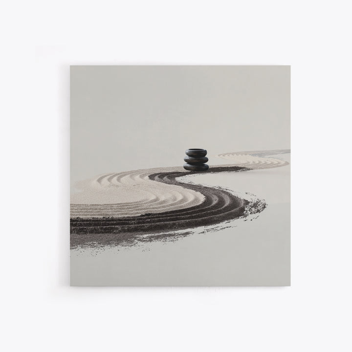 Minimalist Zen Sand Path Wall Art, Neutral Abstract Landscape Print, Japandi Home Decor, Calming Modern Wall Art