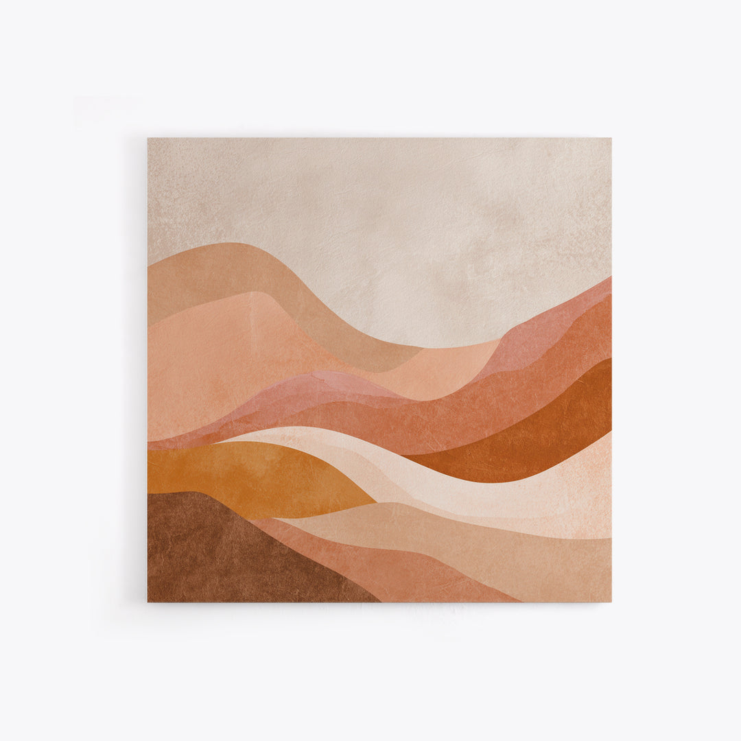 Terracotta Abstract Desert Waves Canvas Print, Earth Tone Wall Art For Modern Living Room Decor And Neutral Home Decor Gift