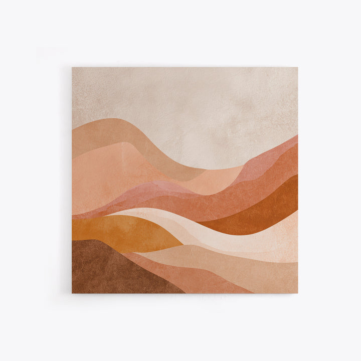 Terracotta Abstract Desert Waves Canvas Print, Earth Tone Wall Art For Modern Living Room Decor And Neutral Home Decor Gift