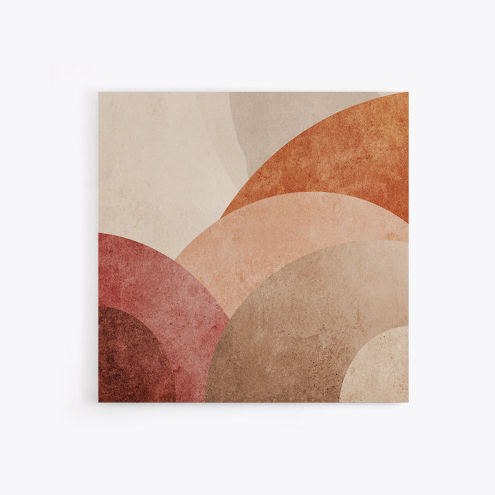 Layered Terracotta Arches Abstract Wall Art, Neutral Canvas Print For Boho Decor, Modern Living Room Decor, And Office Decor