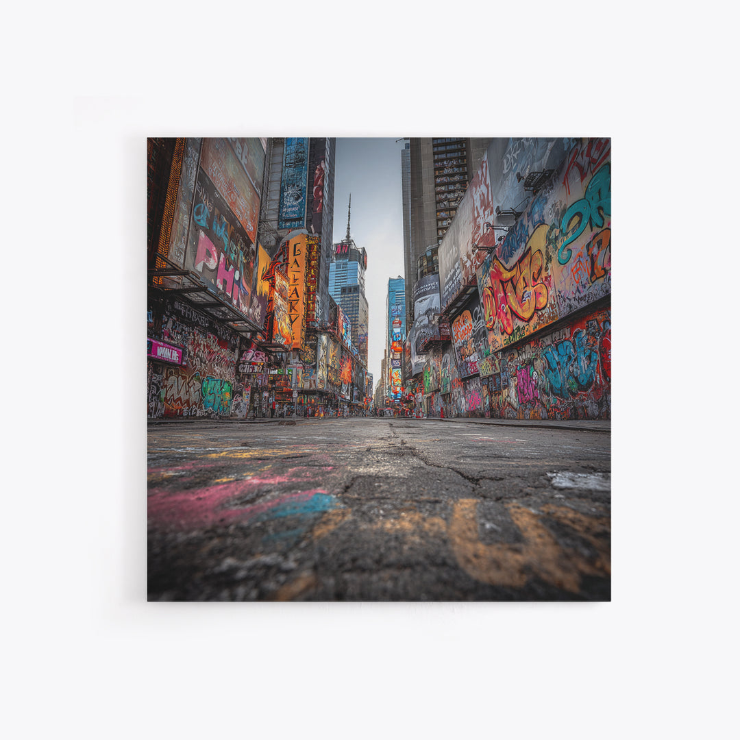 Graffiti Covered City Street Wall Art, Urban Canvas Print, New York Style Street Art, Industrial Loft Decor, Modern Poster