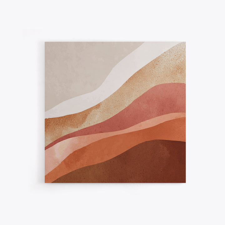 Terracotta Abstract Desert Layers Wall Art, Earth Tone Modern Decor, Neutral Canvas Print For Living Room And Bedroom Home Decor