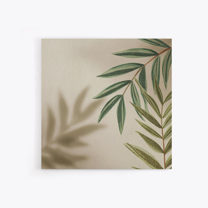 Olive Green Botanical Leaves Wall Art, Minimalist Nature Canvas Print, Japandi Neutral Home Decor For Living Room And Bedroom