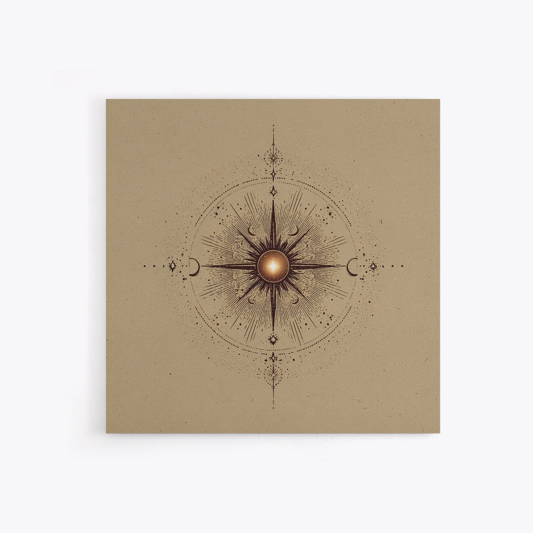 Celestial Sun And Moon Compass Wall Art, Mystical Zodiac Canvas Print, Boho Spiritual Decor For Meditation Room And Home Office