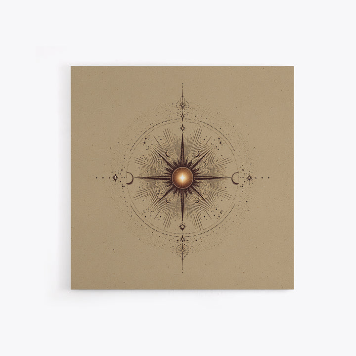 Celestial Sun And Moon Compass Wall Art, Mystical Zodiac Canvas Print, Boho Spiritual Decor For Meditation Room And Home Office