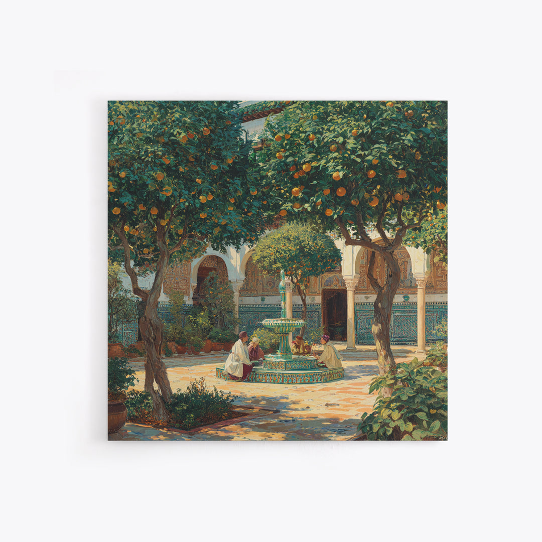 Moroccan Orange Tree Courtyard Wall Art, Islamic Architecture Fine Art Print, Mediterranean Home Decor, Travel Inspired Gift