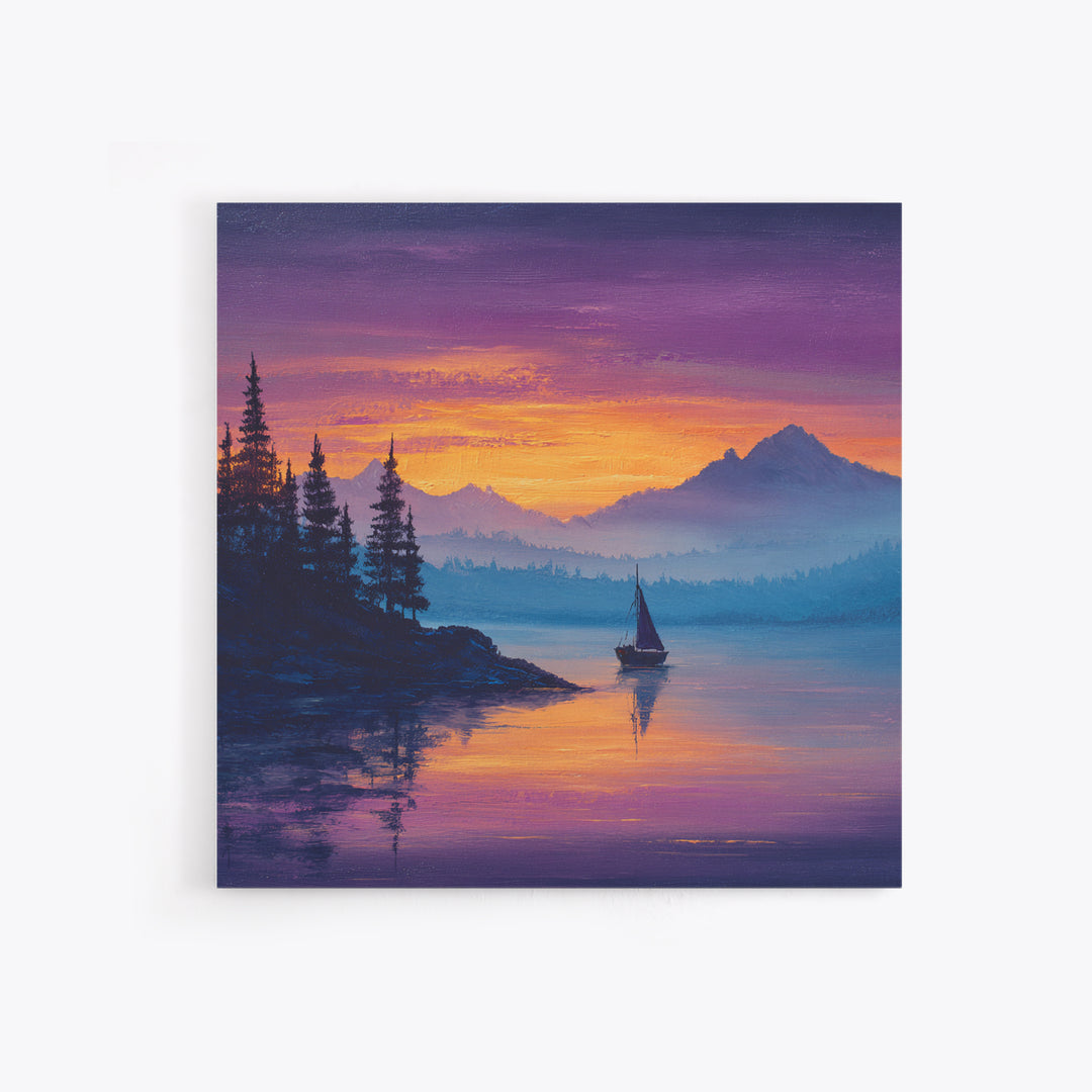 Cosmic Blue Night Mountain Landscape Wall Art Framed Canvas Print Spiritual Home Decor For Living Room And Meditation Space