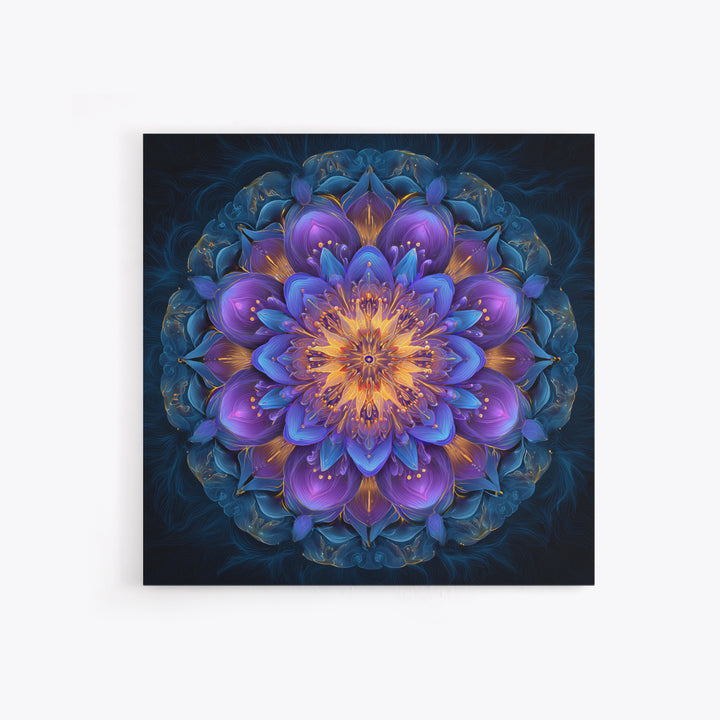 Vibrant Mandala Flower Wall Art, Colorful Boho Sacred Geometry Canvas Print, Meditation Room Decor And Modern Spiritual Art