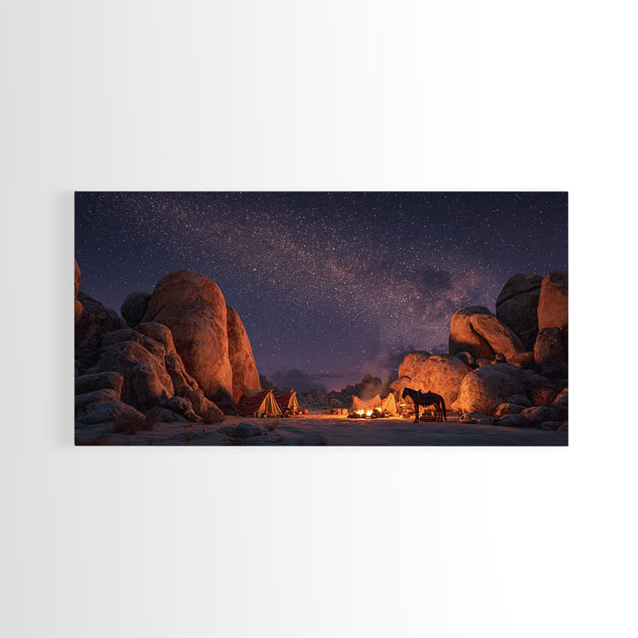 Epic Viking Warrior Kneeling With Sword In Snowy Landscape Dramatic Wall Art Original Canvas Print