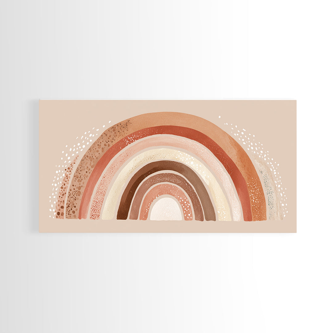 Terracotta Boho Rainbow Wall Art, Neutral Nursery Decor, Kids Room Decor, Earth Tone Decor, Above Crib Decor, Canvas Print