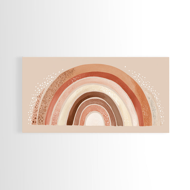 Terracotta Boho Rainbow Wall Art, Neutral Nursery Decor, Kids Room Decor, Earth Tone Decor, Above Crib Decor, Canvas Print