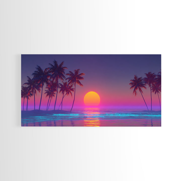 Serene Mountain Lake Reflection With Canoe Sunrise Wall Art Framed Canvas Print Tranquil Landscape Painting For Cozy Home Decor