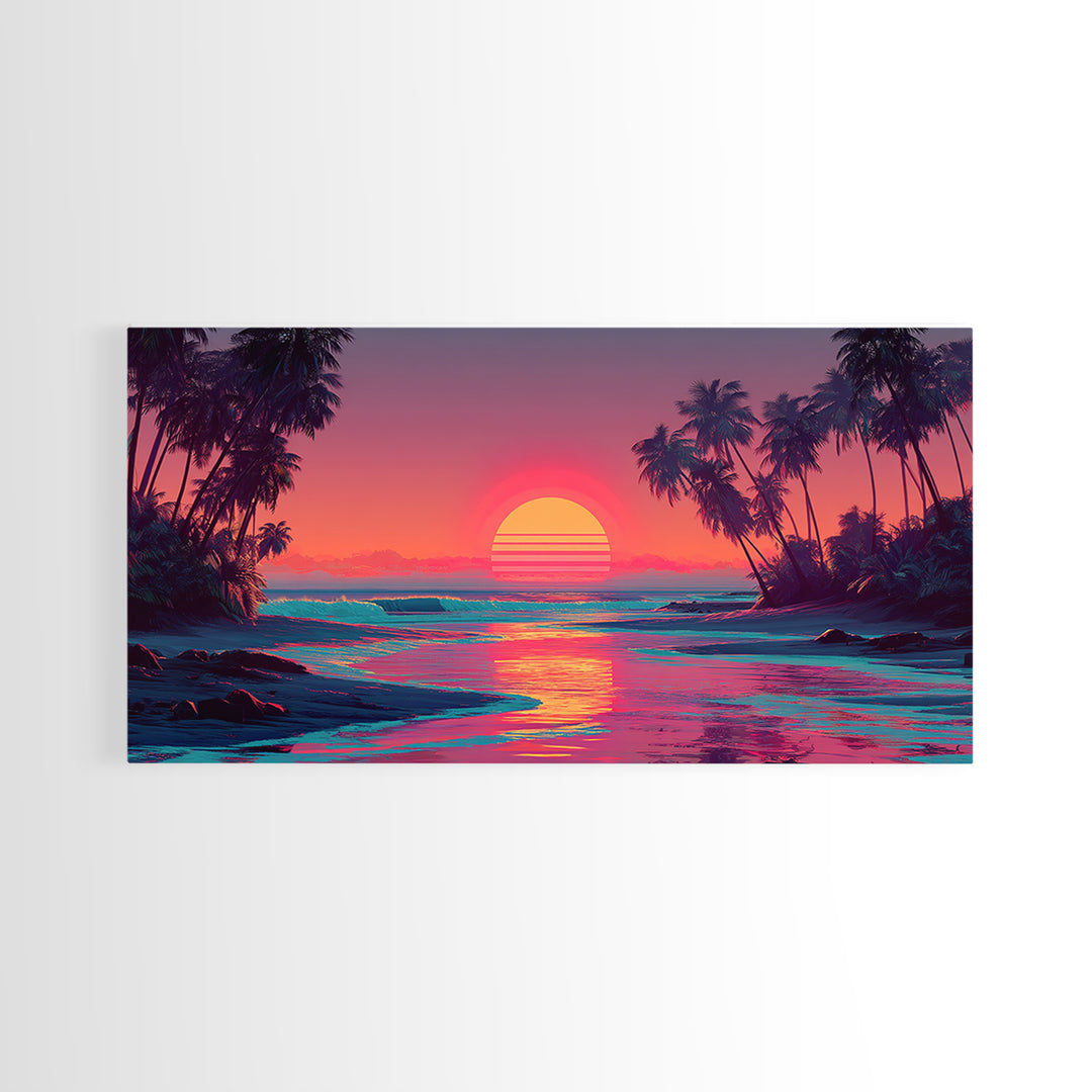Amazing Ocean Light Rays Breaking Through Cloudy Sky Over Rolling Prairie Landscape Framed Canvas Print Modern Wall Art