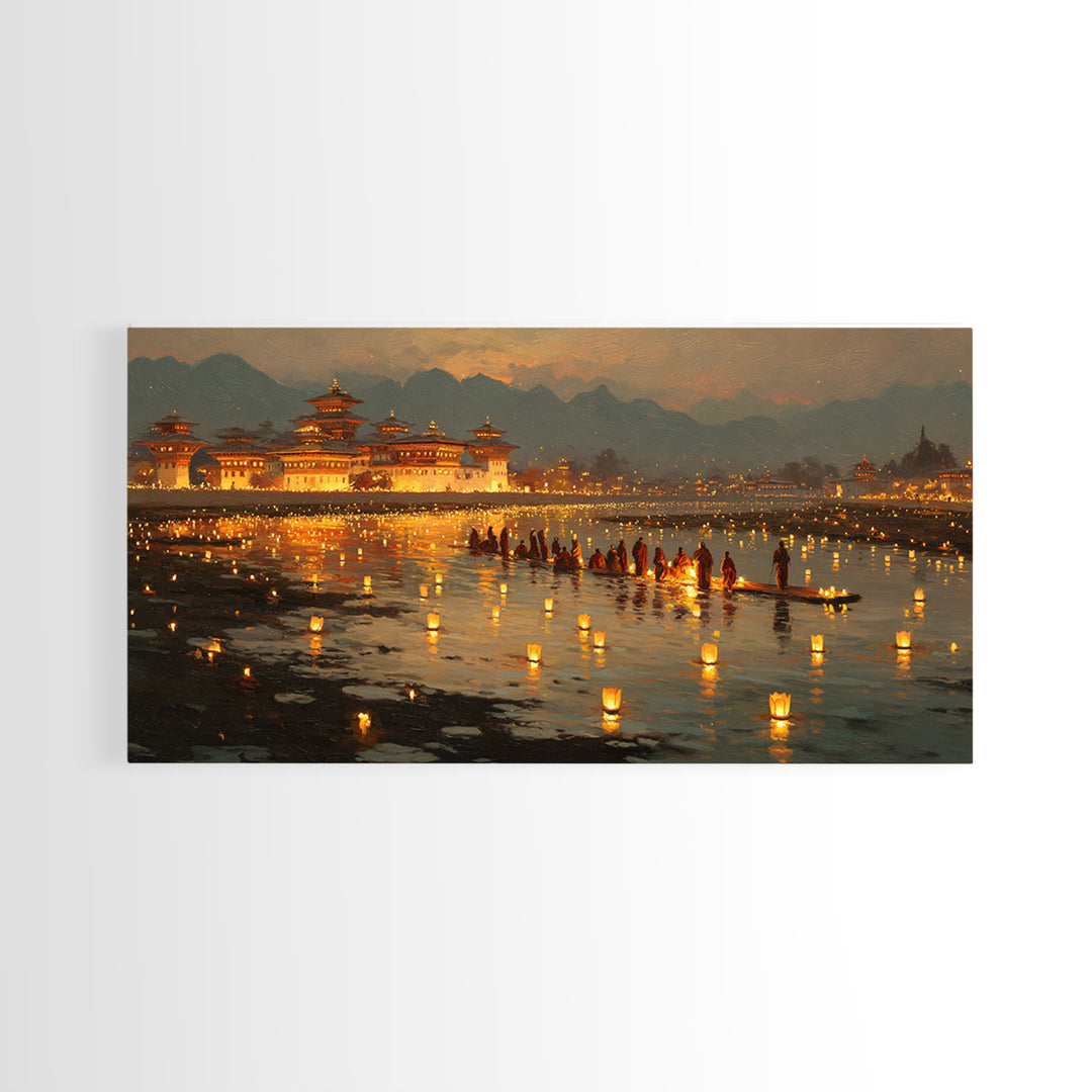 Tranquil Asian Garden Tea House With Smoke Rising From Kettle Serene Wall Art Canvas Print For Zen Home Decor