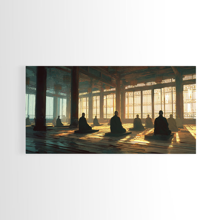 Colorful Abstract Tunnel With Rainbow Light Neon Modern Digital Art Vibrant Wall Art Canvas Print For Home