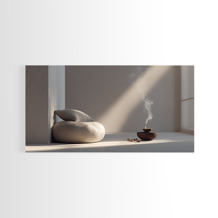 Serene Zen Room Calm Interior Design Wall Art Framed Canvas Print Minimalist Decor Modern Home Decor Relaxation Space Artwork