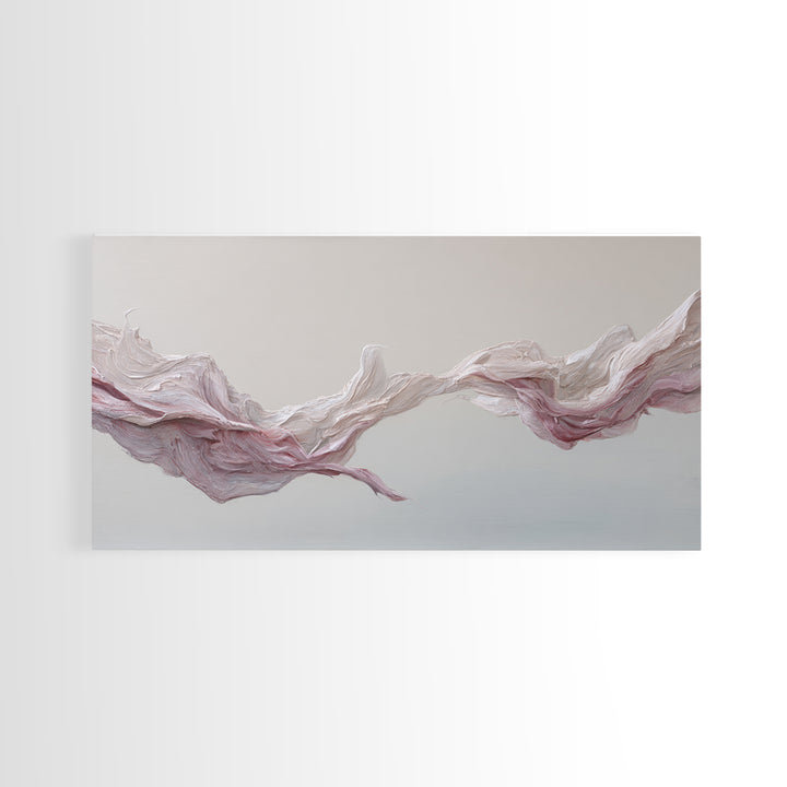 Elegant Abstract Flowing Pink And Beige Textured Acrylic Painting Canvas Print Perfect Modern Wall Art For Home Decor And Office