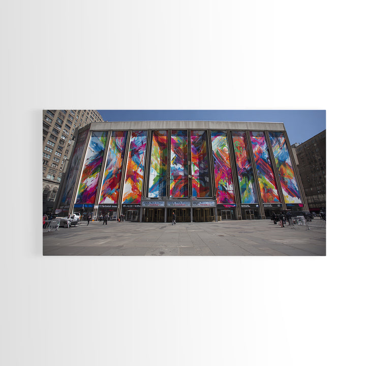 Colorful Modern Glass Building Facade Wall Art, Urban Architecture Canvas Print, Abstract City Decor, Statement Office Art