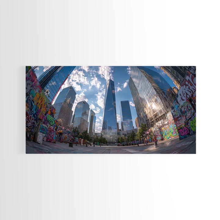 New York City Graffiti Skyline Wall Art, Urban Street Art Canvas Print, Modern Office Decor, Large Living Room Wall Decor