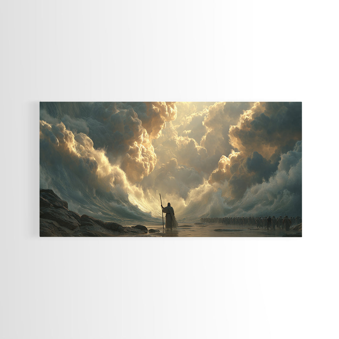 Epic Warrior Under Golden Storm Clouds Canvas Print, Fantasy Wall Art, Dramatic Battle Landscape, Medieval Decor Gift For Him