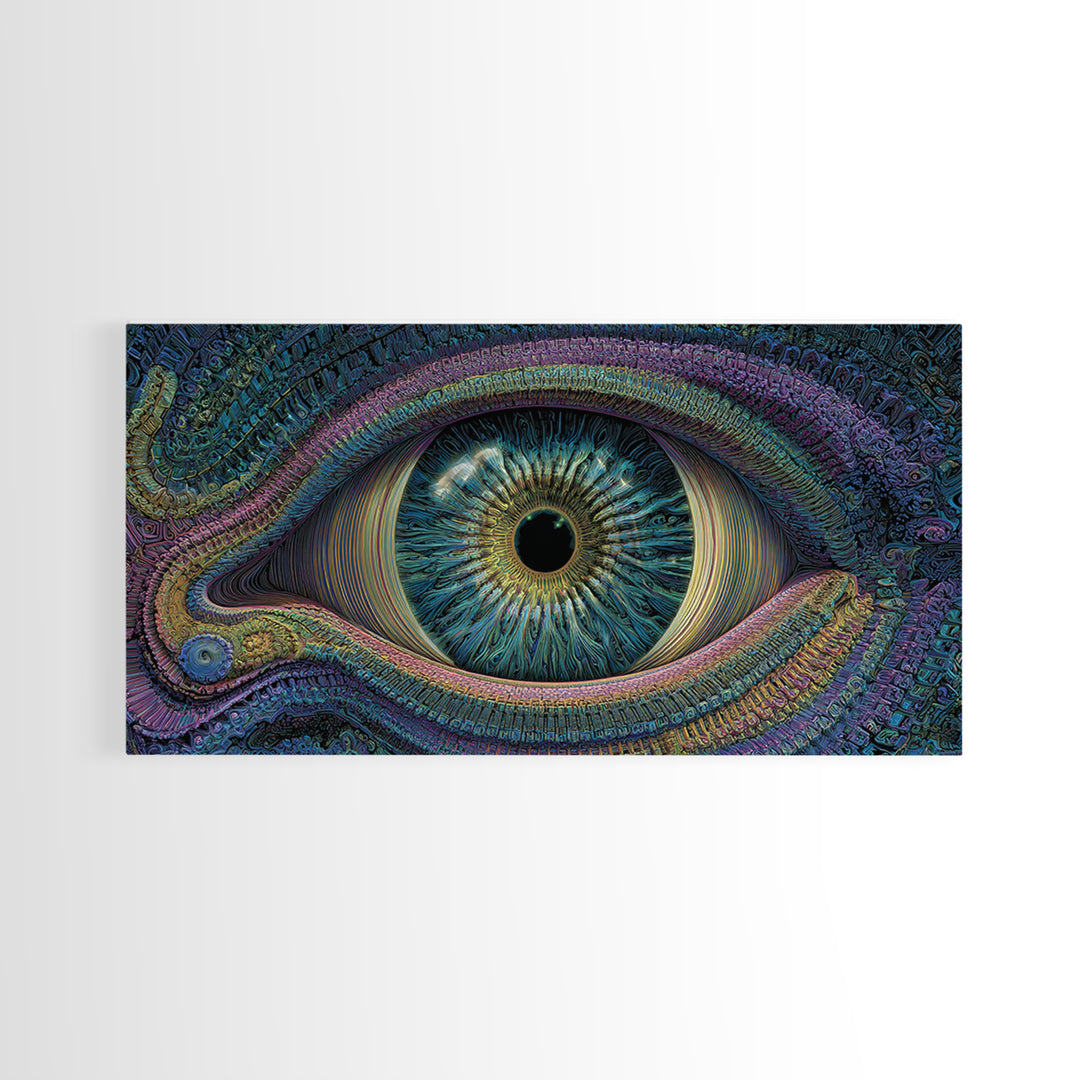 Intricate Abstract Eye Design Digital Art Print Colorful Unique Wall Art Canvas Print Modern Office Decor Gift