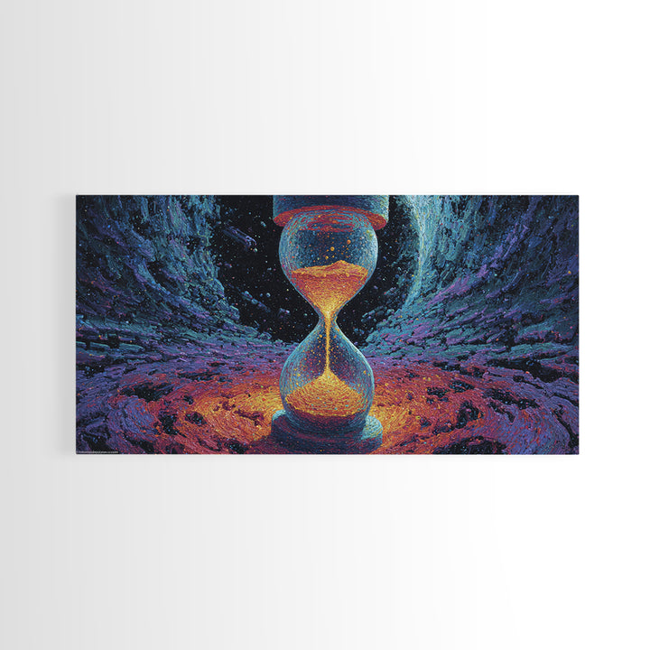 Vibrant Neon Sunset Mountain Landscape Retro Futuristic Style Canvas Print Modern Wall Art For Bedroom Or Office Decor