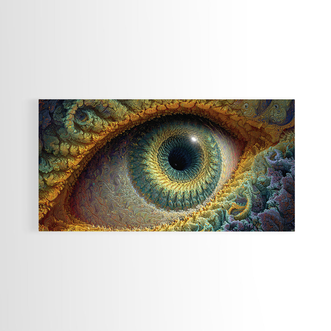 Intricate Digital Art Eye With Detailed Textures Colorful Abstract Wall Art Modern Wall Art Canvas Print For Contemporary Home
