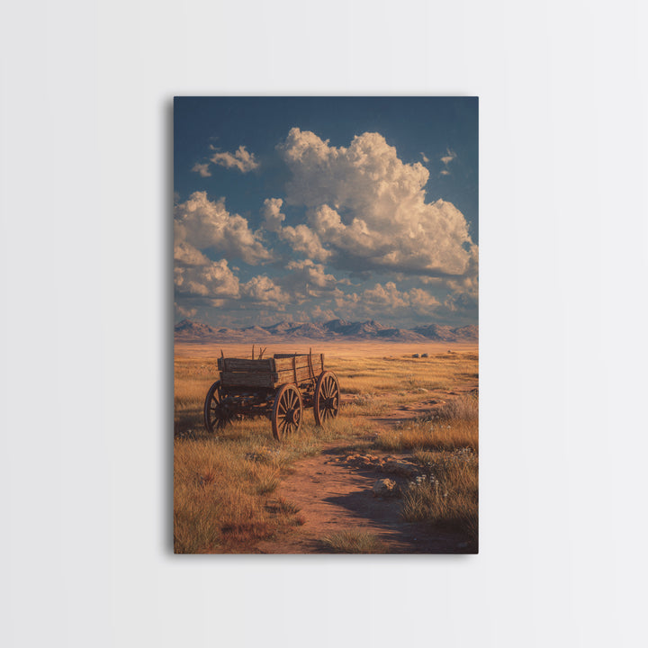 Moody Nighttime Campfire In Desert Rocks With Horses Painting Wall Art Print For Cozy Living Room Decor Canvas