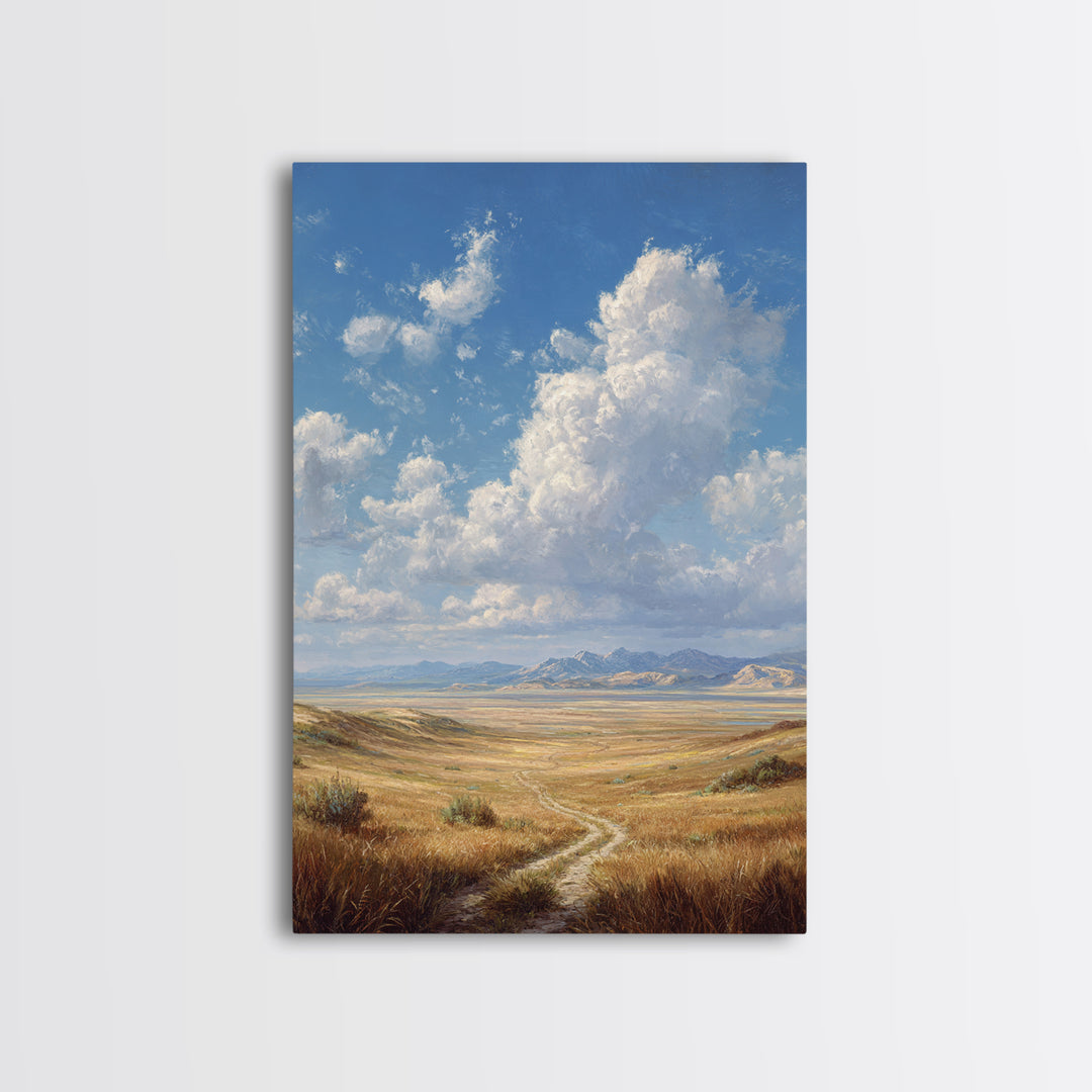 Majestic Mountain Valley Landscape Painting Original Art Large Wall Art Framed Canvas Print Natural Home Decor