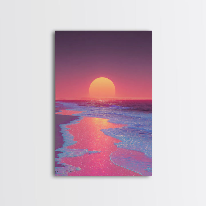 Dramatic Cityscape At Sunset With Reflective Surface Modern Wall Art Large Canvas Print Trendy Wall Art For Living Room Decor