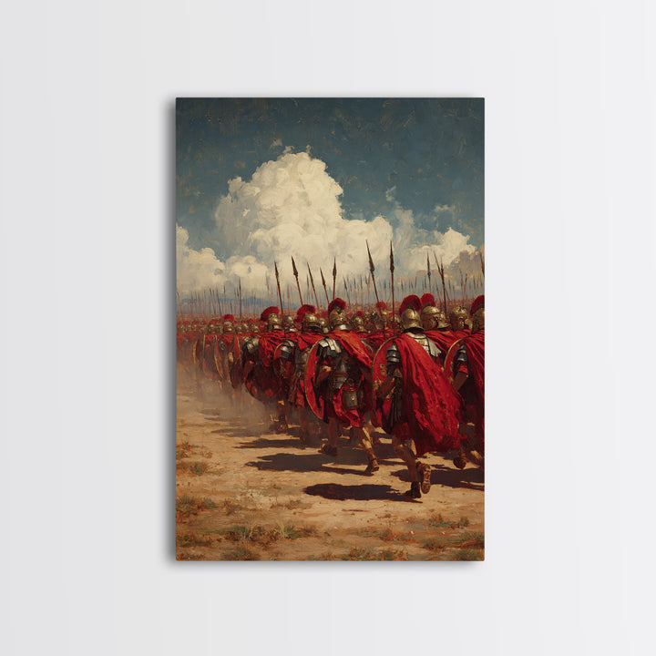 Roman Legion Marching With Red Capes Canvas Print, Ancient Warrior Wall Art, Historical Battle Decor, Gift For Him, Office Decor