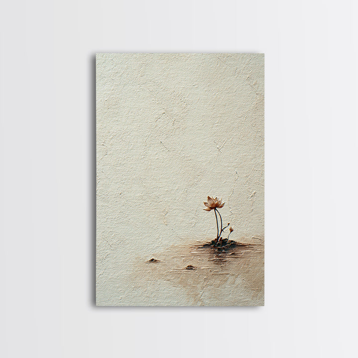Simple Lotus Flower Minimalist Painting Wall Art Canvas Print For Spa Decor And Zen Home Decoration