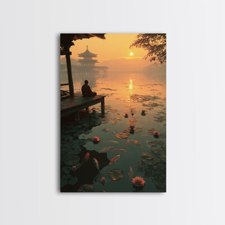 Dramatic Rocky Mountain Landscape With Pine Trees And Sunset Lighting Original Framed Canvas Print Scenic Nature Wall Art For Living Room