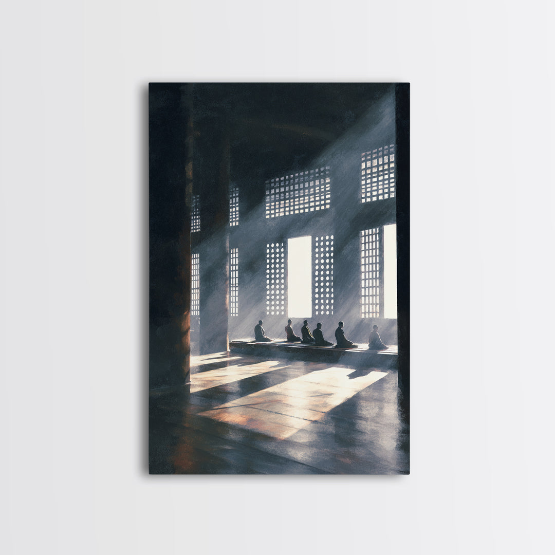 Minimalist Japanese Ink Calligraphy Painting Of Bamboo Elegant Black Brush Stroke Wall Art Print For Home Decor