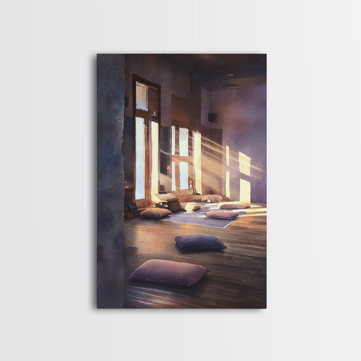Decorative Abstract Mountain Art Painting With Textured Brushstrokes Framed Canvas Print Wall Art