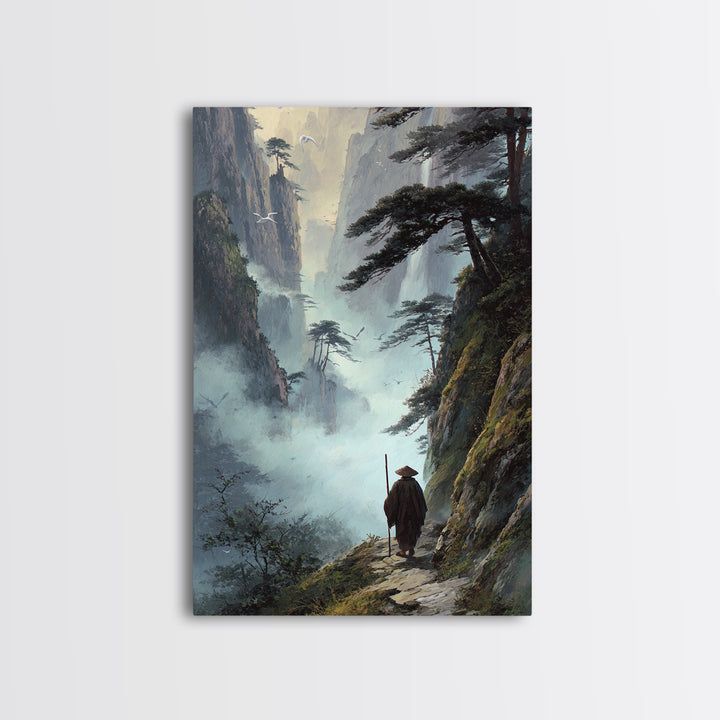 Zen Balance Stones With Water Reflection Minimalist Neutral Tone Painting Wall Art Canvas Print For Modern Decor