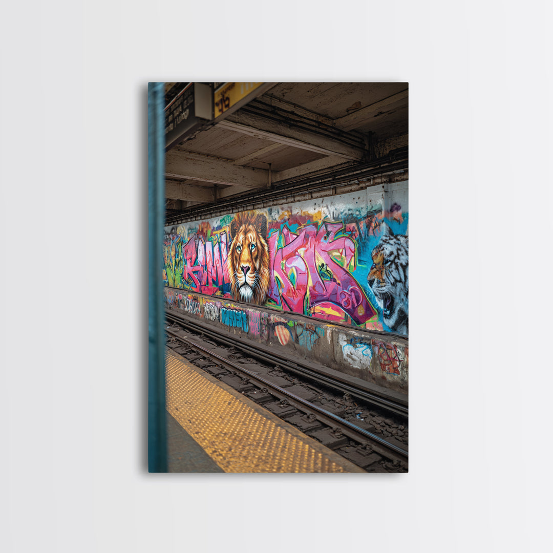 Abandoned Urban Ruins Graffiti Art Canvas Print Unique Wall Art For Industrial Home Decor And Loft Spaces