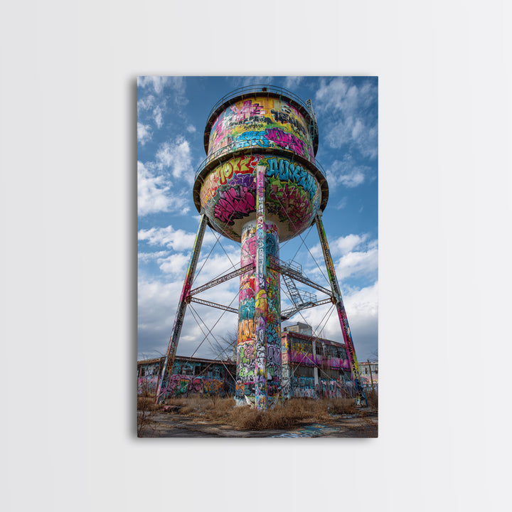 Vibrant Urban Graffiti Subway With Tiger Mural Photography Canvas Print Wall Art For Modern Home Or Urban Space Decor