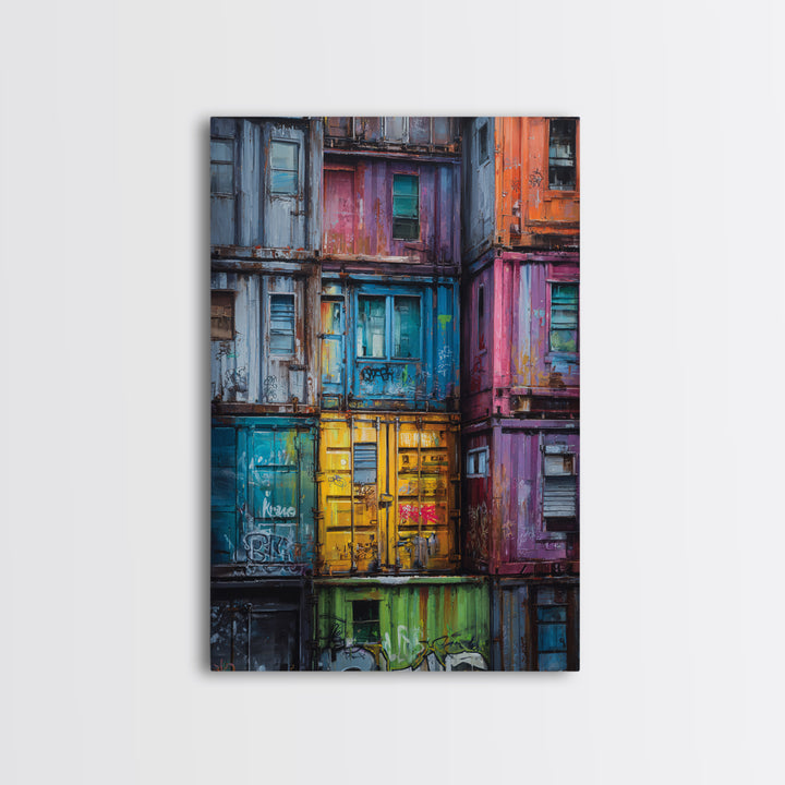 Epic Giant Breaking Chains Between Ancient Columns Wall Art Canvas Print Powerful Mythical Painting