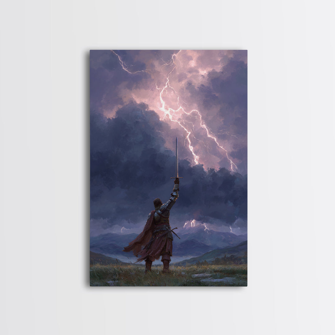Contemplative Jesus Sitting With Lions In Cave Religious Wall Art Print | Spiritual Wall Decor Framed Canvas Print For Home