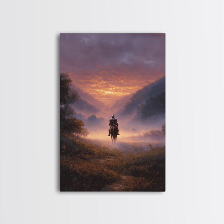 Rustic Islamic Mosque At Sunset Vibrant Orange Original Oil Painting Canvas Print Wall Art