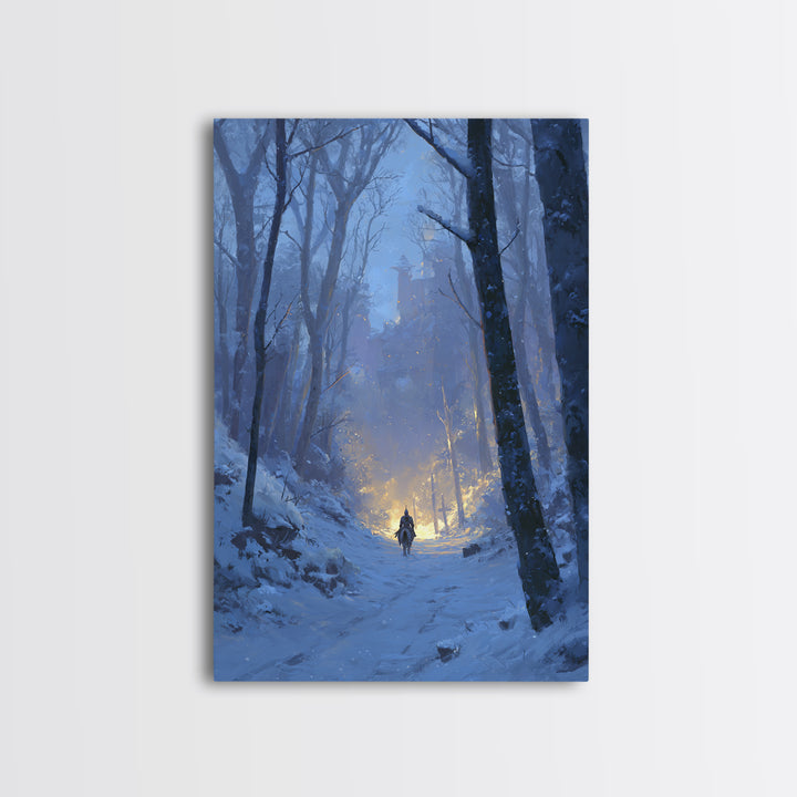 Warm Night Market Painting With Lanterns Digital Art Canvas Print For Cozy Boho Wall Decor And Atmospheric Interior Design