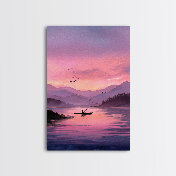 Majestic Sunset Over Historic Town With Tower Framed Canvas Print European Village Landscape Wall Art For Rustic Home
