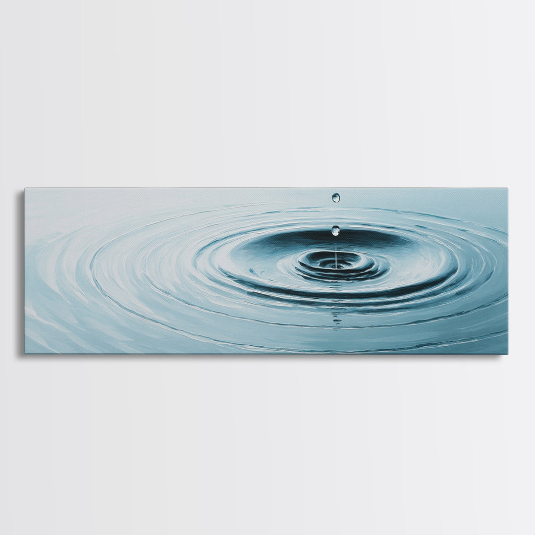 Zen Water Ripple Wall Art, Minimalist Blue Droplet Canvas Print, Calming Spa Decor, Meditation Room Art, Bathroom Wall Decor