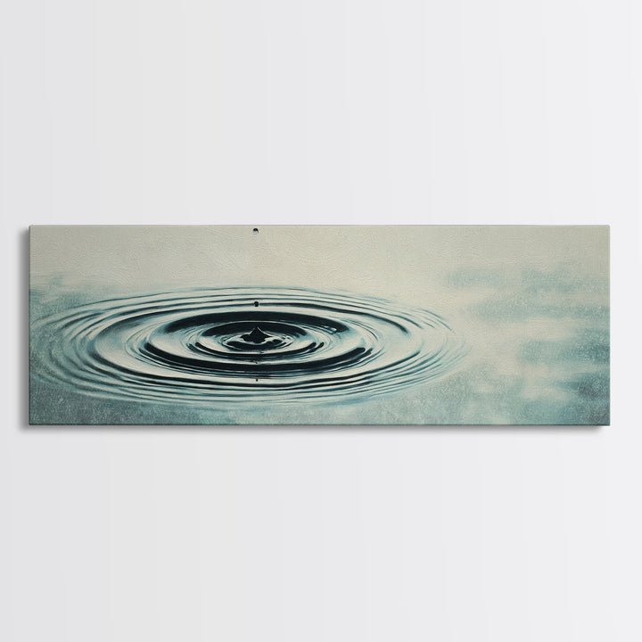 Minimal Water Ripple Wall Art, Zen Water Drop Canvas Print, Calming Bathroom Decor, Spa Office Neutral Art Print, Mindfulness Gift