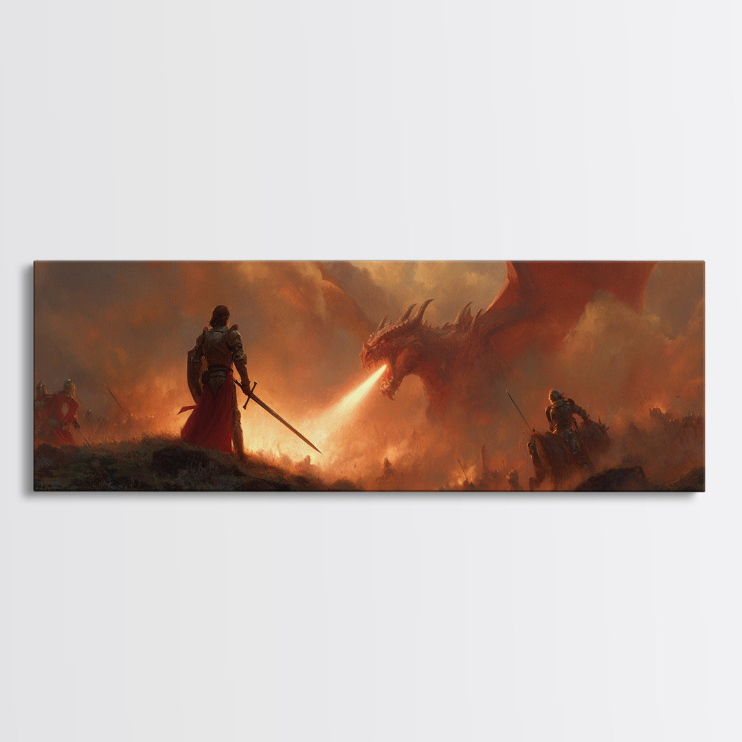 Angelic Canvas Print Featuring Holy Warrior With Sword And Radiant Wings Illuminated In Heavenly Light Spiritual Wall Art For Inspirational Home Decor