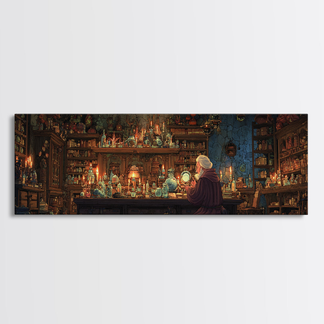 Epic Knight Silhouette Against Mystical Glowing Tree Fantasy Wall Art Canvas Print