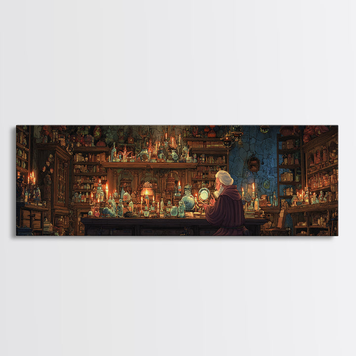 Epic Knight Silhouette Against Mystical Glowing Tree Fantasy Wall Art Canvas Print