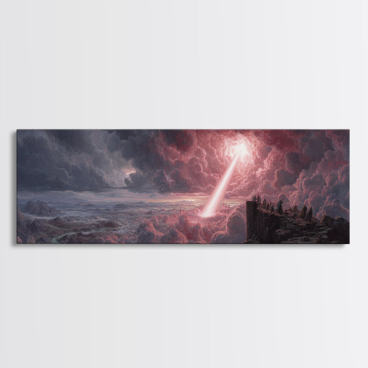 Methane Lightning Bolt Cloudscape Dramatic Fantasy Wall Art Framed Canvas Print For Moody Room Decor